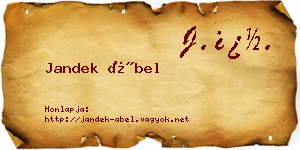 Jandek Ábel névjegykártya