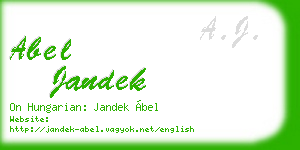 abel jandek business card